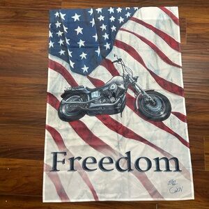 Patriotic Motorcycle American Flag, Bill Owen, 40”